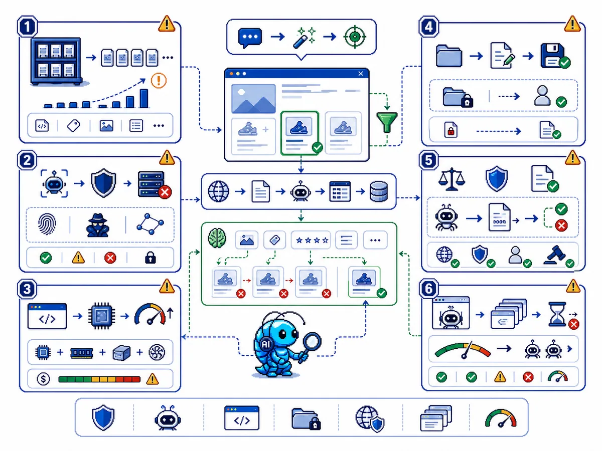 Scrapling 的 adaptive 库膨胀、反爬、headless、checkpoint 和合规风险图